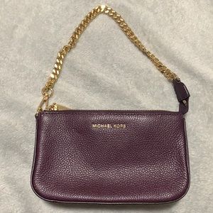 Michael Kors Burgundy Shoulder Bag with Chain Strap
